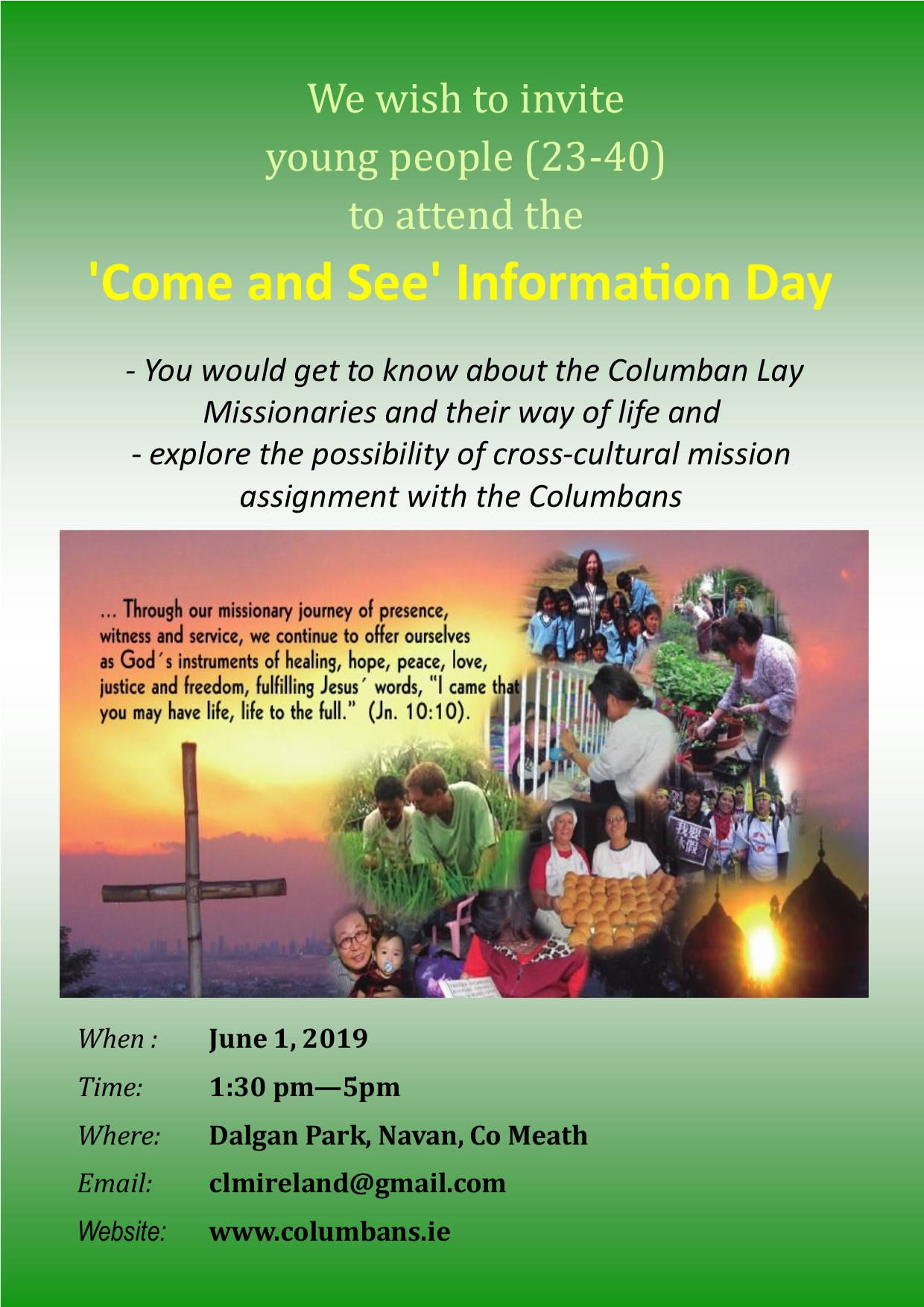 Columban Lay Missionaries invite you to ‘Come and See’
