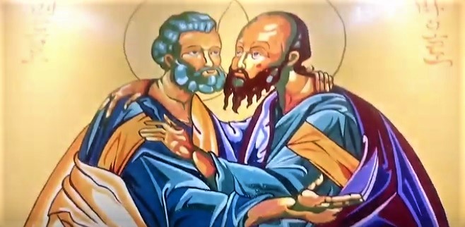 Icon of SS Peter and Paul in Columban seminary in Korea