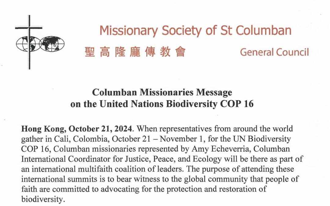 Columban Statement for COP16 on Biodiversity