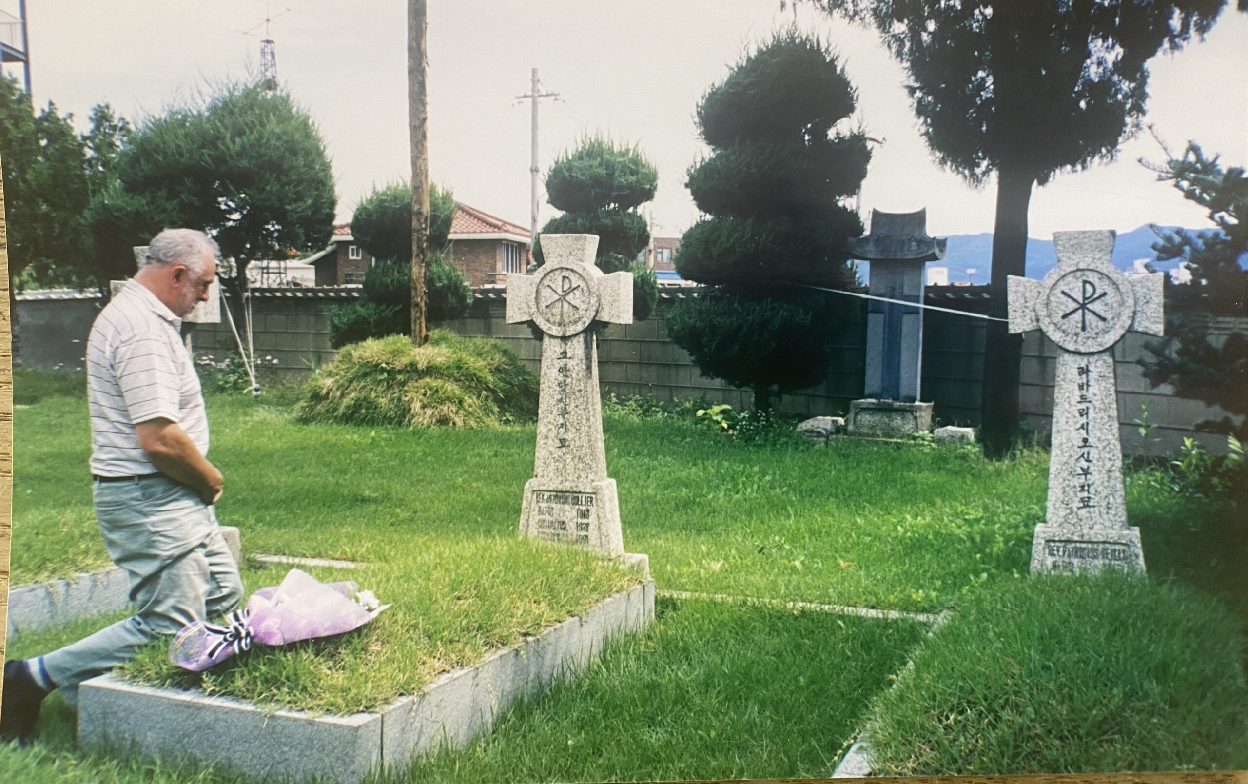 Fr Ray at his uncle Fr Tony’s grave