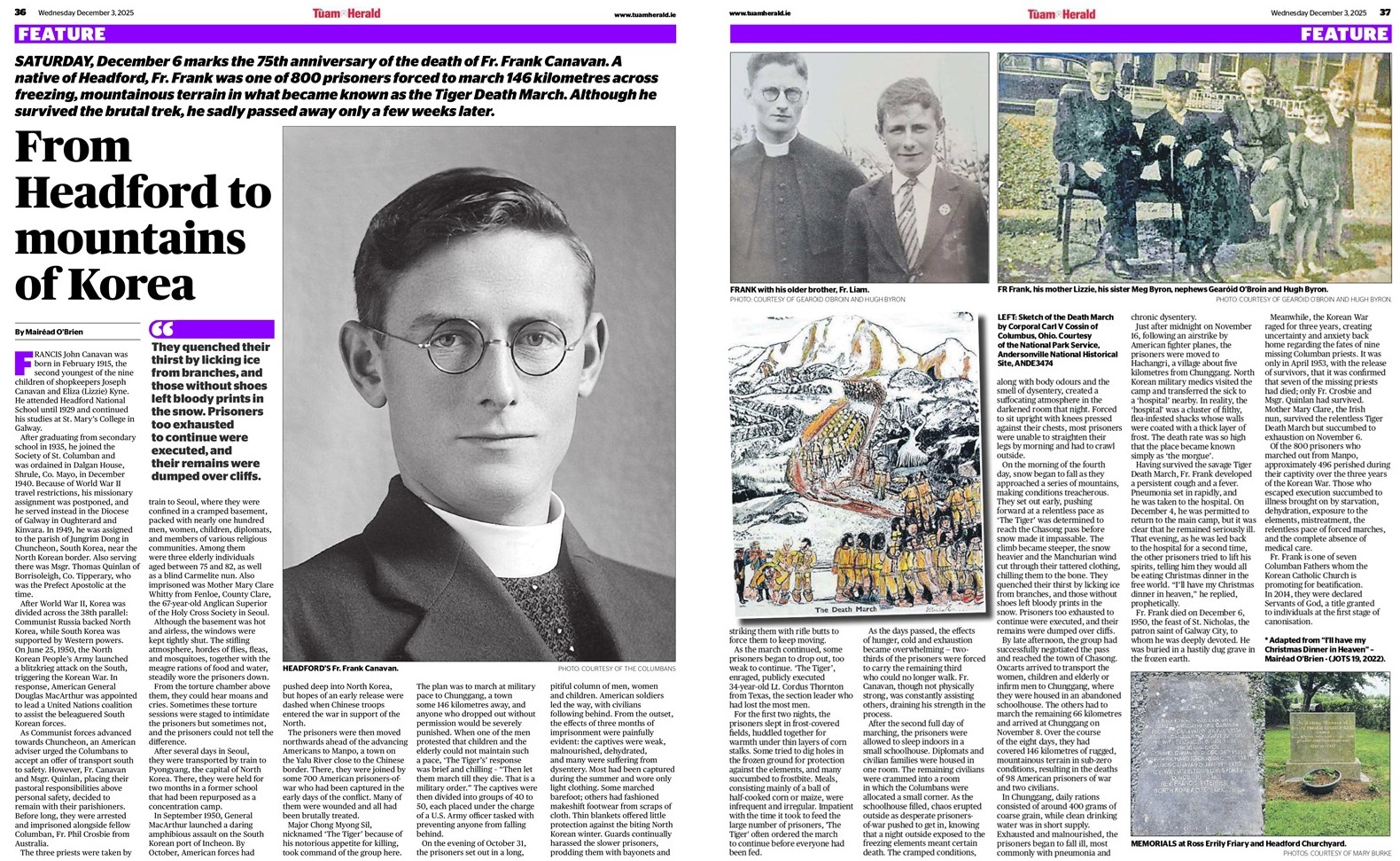 Tuam Herald Features Martyr Fr Frank Canavan